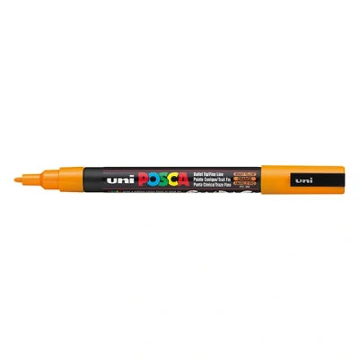 Imagen de uni ball 186515 Marcador POSCA con punta fina redonda, naranja oscuro