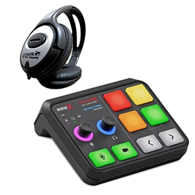 Imagen de RØDE Rode X Streamer Tarjeta de grabación vídeo e interfaz audio para streaming, juegos y creación contenidos + auriculares keepdrum