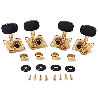 Imagen de Alnicov 2R2L Clavija de afinación para ukelele (4 cuerdas, chapado en oro)