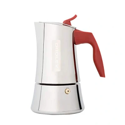 Imagen de Oroley Cafetera Italiana Stilla Acero Inoxidable 4 Tazas Inducción, Vitrocerámica, Fuego y Gas Estilo Tradicional