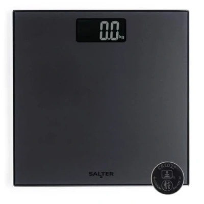 Imagen de Balanza de baño mate esmerilada Salter digital electrónica para peso corporal, 180kg/28st 3lb, pantalla LCD fácil lectura, lecturas instantáneas, incluye batería, SA00599CFEU12