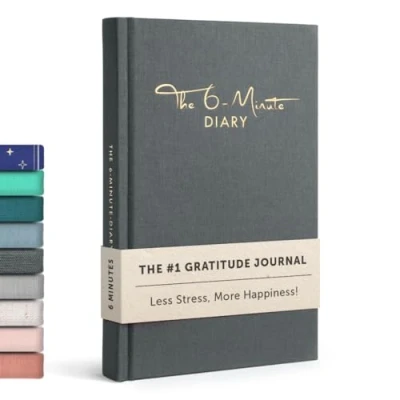 Imagen de UrBestSelf The 6 Minute Diary (El Diario de Minutos en inglés) Minutes A Day for More Mindfulness, Happiness and Productivity Simple Effective Gratitude Journal (rosa)