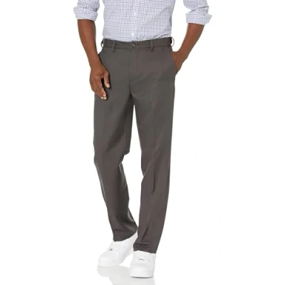Imagen de Amazon Essentials Pantalón de Vestir sin Pinzas Cintura Expansible y Ajuste Clásico Hombre, Gris Oscuro, 35W / 32L