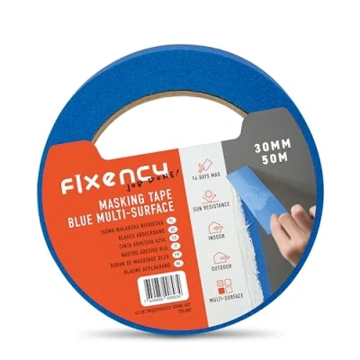 Imagen de Fixency 1x Cinta Carrocero Pintura (30 mm x 50 m) I de para y Renovación Pintar Pintor Pintar, Barnizar Renovar Azul