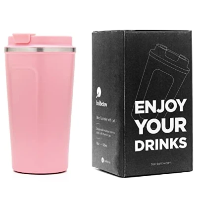 Imagen de balibetov Vaso Termo (510ml) Cafe para Llevar Taza Termica Cafe, Té, Vino, Cerveza y mas Frio Calor (Rosa)