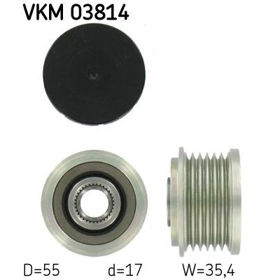 Imagen de SKF VKM 03814 Rueda Libre Alternador 35,4 MERCEDES BENZ: Clase C Berlina, E CLK Coupé