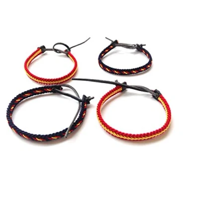 Imagen de sin marca 4 Pulseras DE Cuero Bandera ESPAÑA, 2 Colores