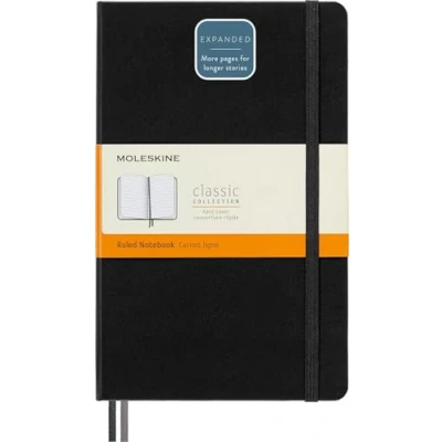 Imagen de Moleskine Classic Expanded Ruled Paper Notebook Hard Cover and Elastic Closure Journal Color Black Size Large 13 x 21 A5 400 Pages