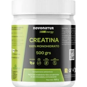 Imagen de Creatina 100% Monohidrato en Polvo Pre Entreno 500 GR 147 Días Incluye Dosificador Vegano sin Sabor Alta Solubilidad Para Entrenamientos de intensidad Novonatur
