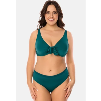 Imagen de Vivisence Top De Bikini Sin Relleno Liso para Mujeres 3202, Verde,105D