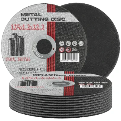 Imagen de 10x Disco de Corte Metal 125mm x 22,2 1,2 mm Acero Metálico INOX Hierro Chapa Discos Amoladora Angular Herramientas Eléctricas