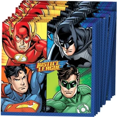 Imagen de Unique Party Servilletas de Papel 16,5 cm Diseño la Liga Justicia Paquete 16 (49962)