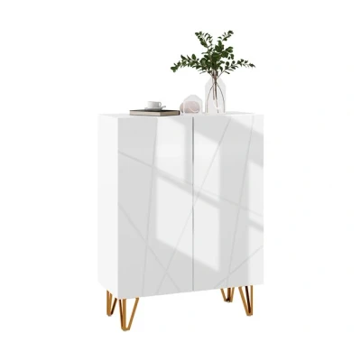 Imagen de HOMCOM Mueble Zapatero de Recibidor Armario con Estantes Ajustables Bisagras Cierre Suave para 15 20 Pares Zapatos Pasillo Entrada 72x31,5x95 cm Blanco Brillante