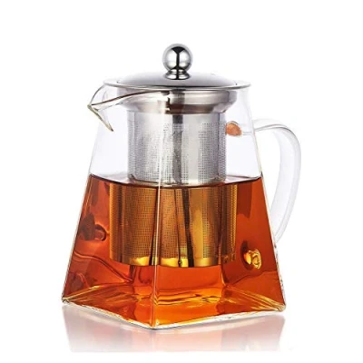 Imagen de PluieSoleil Tetera de Vidrio Transparente con Relleno, Relleno Circular, Borosilicato Resistente al Calor, Seguridad para Estufa 700ML