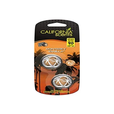 Imagen de California Car Scents Ambientador de Coche con Fragancia, Olor y Esencias a Monterey Vanilla, Aroma Vainilla (Minidifusores, 2UDS), Color Standard,
