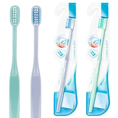 Imagen de Y Kelin Cepillo de dientes ortodoncico en forma U, 4 colores (4 paquetes),adecuado para personas con ortodoncia, limpia eficazmente los dientes.