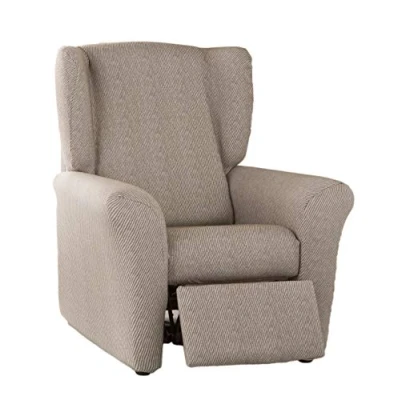 Imagen de Estoralis Alba Protector Cubresofá Elástico Adaptable Jacquard Funda Sillon Relax, Beige