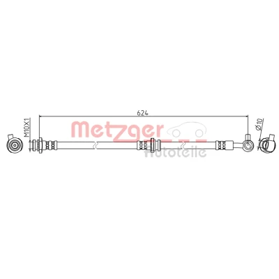 Imagen de METZGER 4111834 Latiguillos de Freno Eje delantero, izquierda, derecha 624