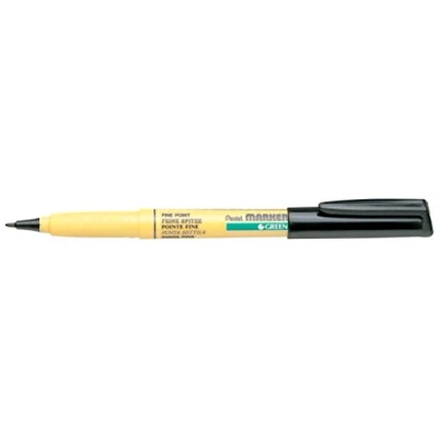 Imagen de Pentel Marcador textil Green label color negro. Pack de 12