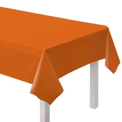 Imagen de amscan Mantel de papel naranja, liso, Color, 107.9 x 53.9 inch (Rectangular) (9915404 204)