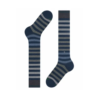Imagen de Burlington Blackpool M KH algodón largo estampado 1 par, Calcetines largos Hombre, Azul (Dark Blue Melange 6688) nuevo ecológico, 40 46