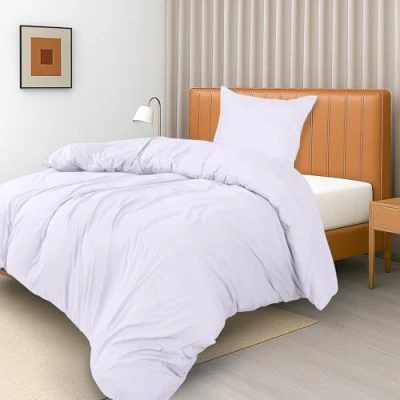 Imagen de Utopia Bedding Funda Nórdica Cama 90 Juego de Microfibra Poliéster 135x200 cm y 1 Almohada con Dobladillo Plisado 80x80 (Blanco)