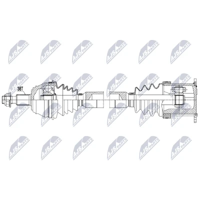 Imagen de NTY NPW VW 204 Árbol de Transmisión Eje delantero, derecha 810mm 104mm automática VOLKSWAGEN: Golf 4, 4 Variant, AUDI: A3 Hatchback