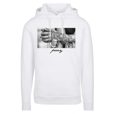 Imagen de Mister Tee Sudadera con Capucha Pray 2.0, Blanco, L para Hombre