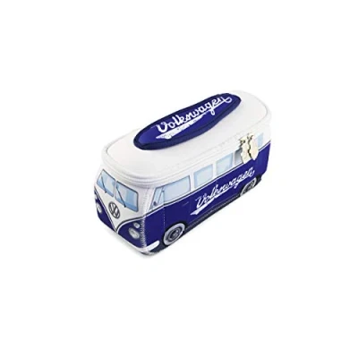 Imagen de BRISA VW Collection Volkswagen Bolsa de Maquillaje cosmético sartículos tocador Neopreno T1 Camper Bus (Azul/Pequeña)