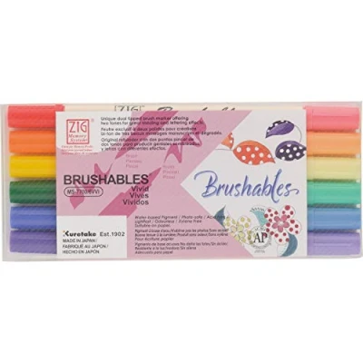Imagen de Kuretake ZIG Juego de pinceles doble punta (Vivid Colors)