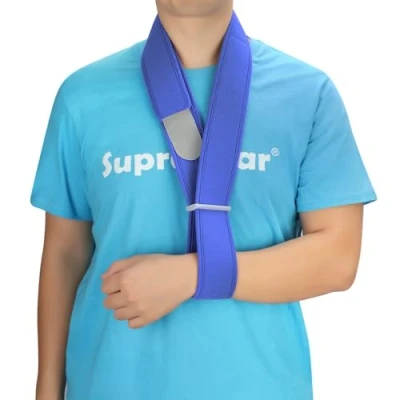 Imagen de supregear Cabestrillo de Brazo, Arnés para Codo, Lesiones Hombro, Desgarro Manguito Rotador Roturas, Luxaciones, Distensiones y Fracturas Hombres Mujeres, Azul