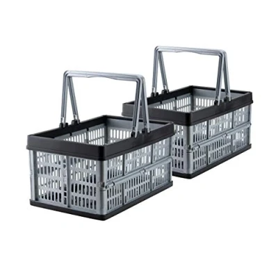 Imagen de Grizzly 2 x Cajas Plegables con asas 16 L Cestas de almacenamiento apilables