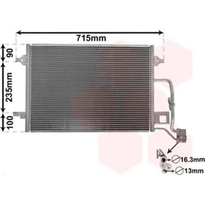 Imagen de VAN WEZEL 58005189 Condensador sin secador Aluminio 575 VOLKSWAGEN: Passat B5 GP Berlina, Variant
