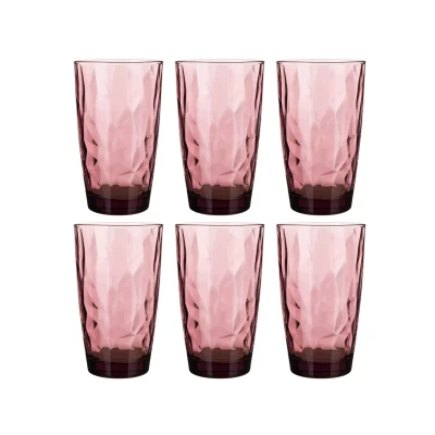 Imagen de Bormioli Rocco Long Drink Glasses Diamond Purple 470 ml 6 Pieces
