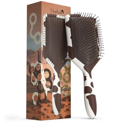 Imagen de FRAMAR Cepillo Paddle para Cabello Grueso, Detangler, Mojado, Mujeres y Hombres, Detangler Mojado Yeehaw