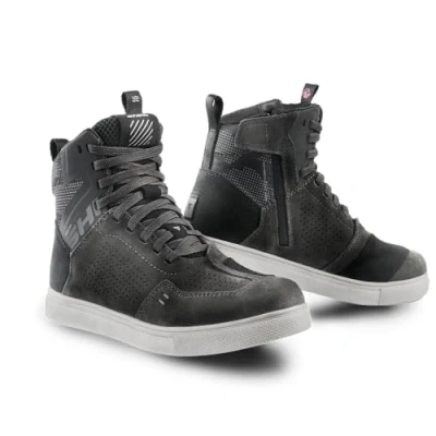 Imagen de SHIMA Rebel 2.0 Botas de moto para hombre, piel, con ventilación, protectores, suela antideslizante, soporte el tobillo, Señoras Ventilado Gris, 41 EU