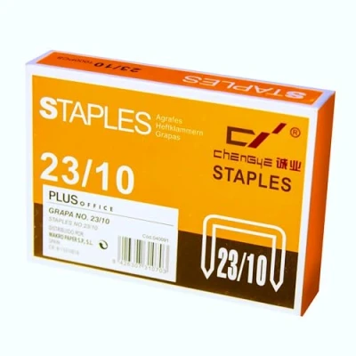 Imagen de Plus Office Pack de 1.000 Grapas cobre Galvanizado modelo 23/10, Resistentes Galvanizadas para Oficina, Hogar, Escuela (1.000 unidades)