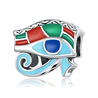 Imagen de DYXIA Ojo de Horus Egipcio Plata esterlina 925 Que Significa Guardian Charm Beads, Colgante Hecho a Mano DIY for Pandora Troll Chamilia Biagi Pulsera Estilo Europeo Collares SCC2256