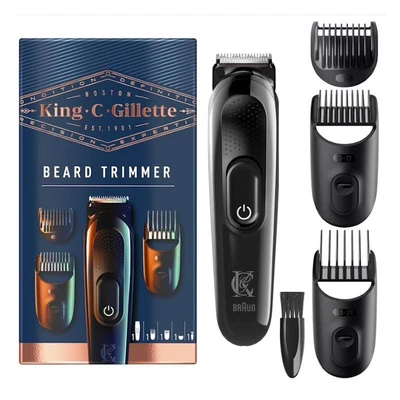Imagen de King C. Gillette Kit de Recortadora Barba Inalámbrica Para Hombre Con Hojas Siempre Afiladas Y 3 Peines Intercambiables, Máquinilla afeitar