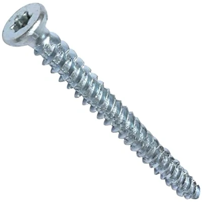 Imagen de AERZETIX Juego de 100 tornillos anclaje directo para hormigón Ø7.5x82mm cabeza fresada cónica con huella estrella T30 fijación directa sin tacos C48383