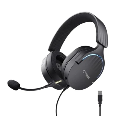 Imagen de Auriculares gaming Trust GXT 490 Fayzo, Micrófono integrado, Iluminación RGB, Para PC/PS4/PS5, Negro