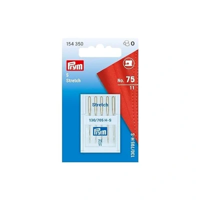Imagen de Prym Stretch Sewing Machine Needles, Size 11, No. 75, 5 PC Agujas para Máquina de Coser, Acero, Plata, 10