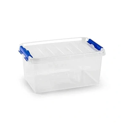 Imagen de AC Caja de ordenación plástico Transparente con asa, N.º 26. Contenedor para almacenar Juguetes, Libros, Ropa, Mantas. Capacidad 8 litros. Dimensiones Aprox.: 34 x 22,5 15,5 cm