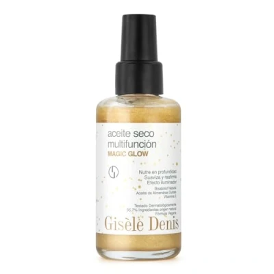 Imagen de GISÈLE DENIS Aceite Seco Multifunción Magic Glow 100 ml, Efecto Iluminador, Propiedades Calmantes y Antiinflamatorias, Elasticidad E Hidratación, con Bisabolol, de Almendras Vitamina