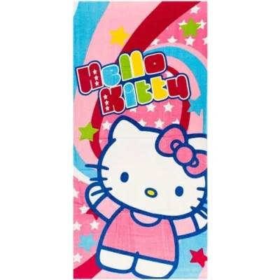 Imagen de Aymax Toalla Playa Piscina BAÑO Hello Kitty Super Star 150 x 75cm 100% Algodón
