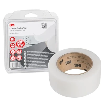 Imagen de 3M Cinta selladora 4411B se adhiere a muchos metales y plásticos sin gotear, rezumar ni dejar residuos 50mm x 5.5m, negro, espesor 1.0mm (1 unidad)