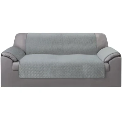 Imagen de GFD Cubre Sofa 3 Plazas 150 cm, Funda para Sofá Ajustable, Forros Sofás Antideslizante, Fundas Acolchado, Protector Duradero Perros Gatos Mascotas (3 plazas, Gris)