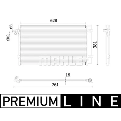 Imagen de MAHLE ORIGINAL AC 99 000P Condensador sin junta con secador 10 8 628