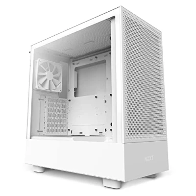 Imagen de NZXT H5 Flow RGB Caja PC Gaming Mid Tower ATX Compacta Panel Perforado para un Alto Flujo de Aire Cristal Templado 2 Ventiladores F140 Core incluidos Color Blanco CC H51FW R1