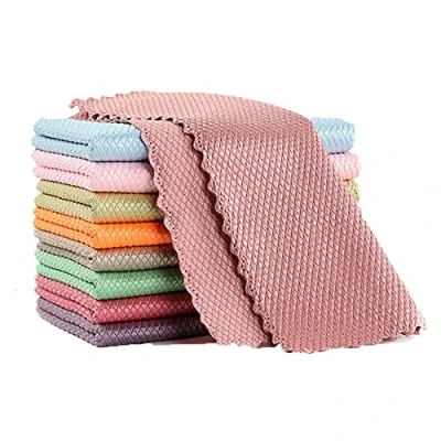 Imagen de Nanoscale Cleaning Cloth, Streak Free Miracle Cloths Fish Scale Microfiber Polishing Reusable Lint Absorbent Towel (30x40cm)